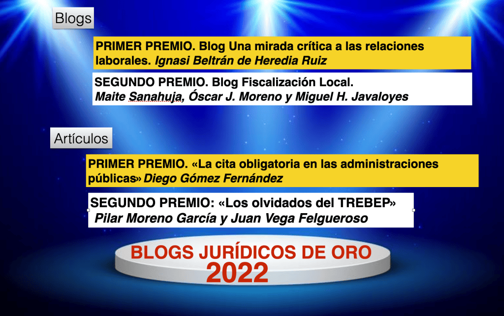 Los galardonados de los Blogs Jurídicos de Oro 2022
